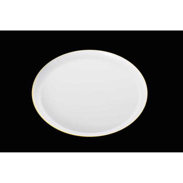 10 Pack White With Gold Rim Heavy Duty Plate - 16cm