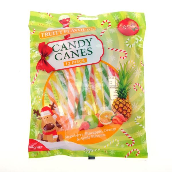 12 Pack Fruity Flavours Candy Canes - 12g