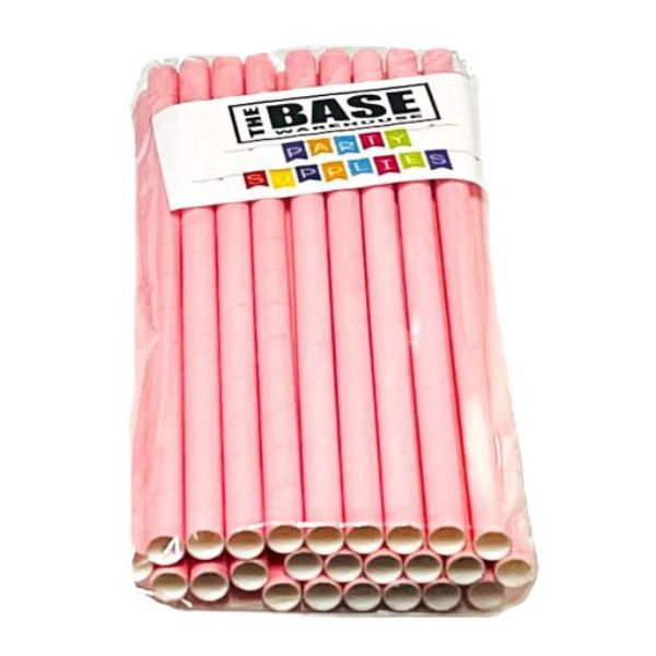 25 Pack Iridescent Light Pink Straws
