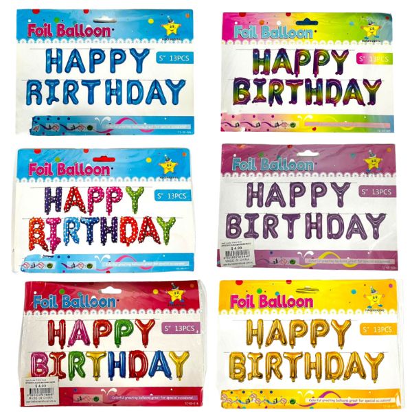 Happy Birthday Foil Balloon Banner