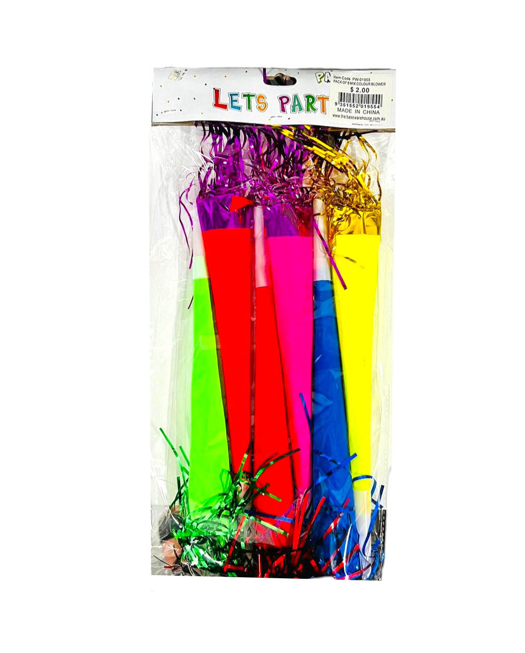 6 Pack Multicolour Party Blowers