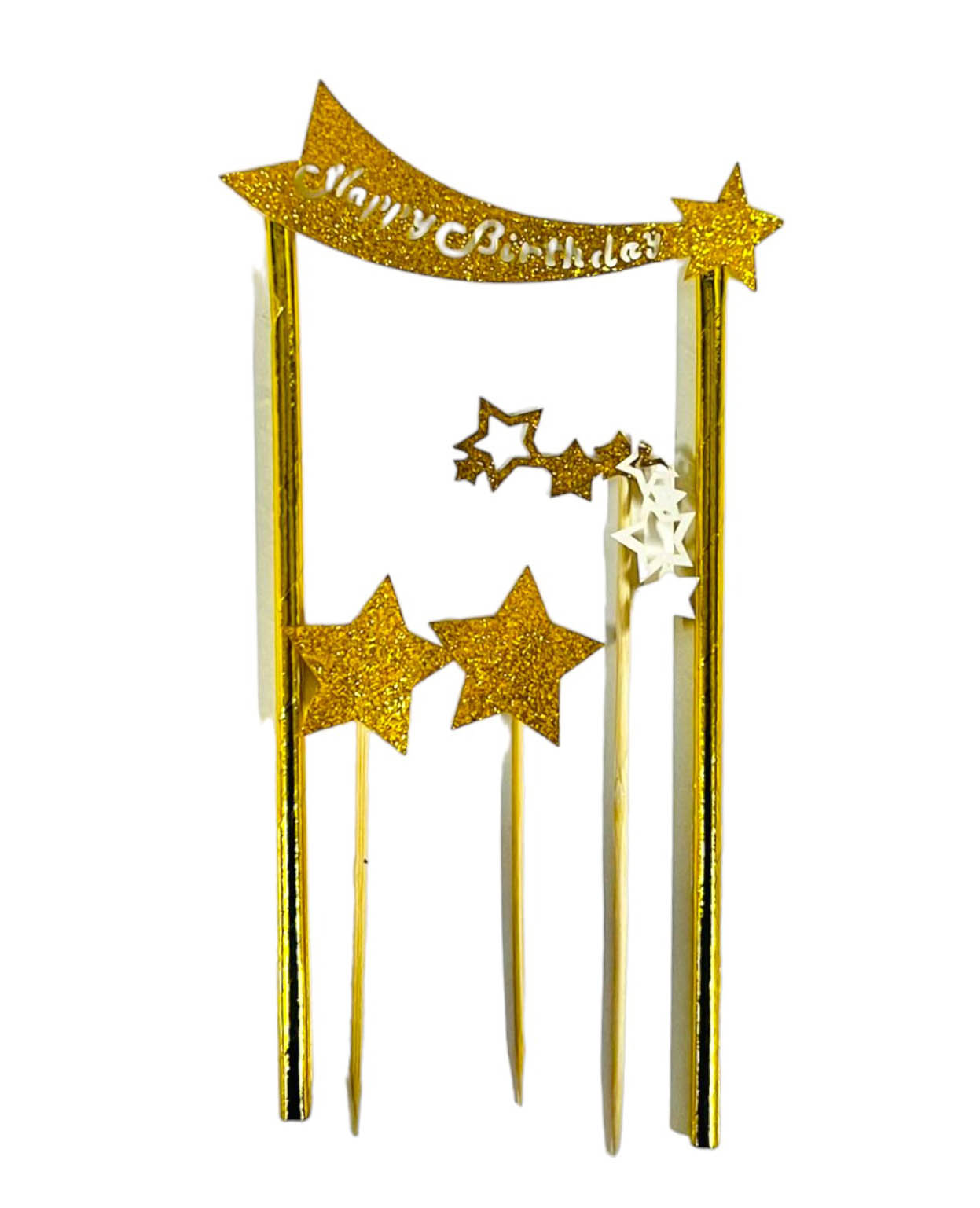 4 Pack Star Happy Birthday Cake Topper