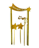 Load image into Gallery viewer, 4 Pack Star Happy Birthday Cake Topper