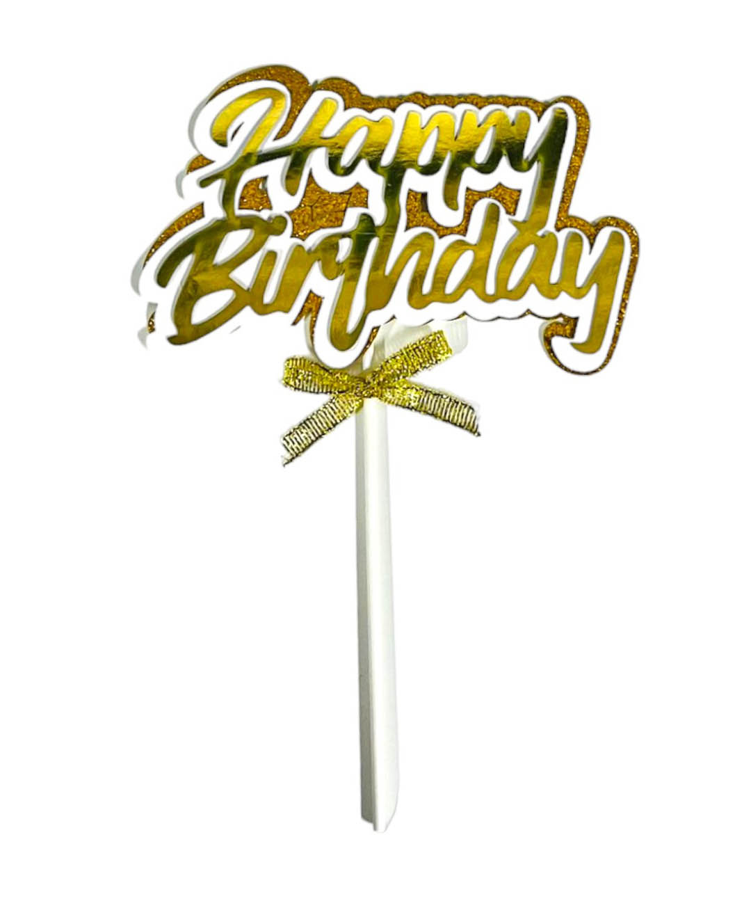 Gold Or Black Happy Birthday Cake Topper