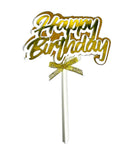Load image into Gallery viewer, Gold Or Black Happy Birthday Cake Topper