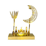 Load image into Gallery viewer, Gold Ramadan Led Moon & Mosque Table Top Decor