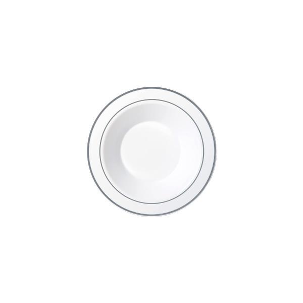 6 Pack White Silver Lining Heavy Duty Bowl - 19cm