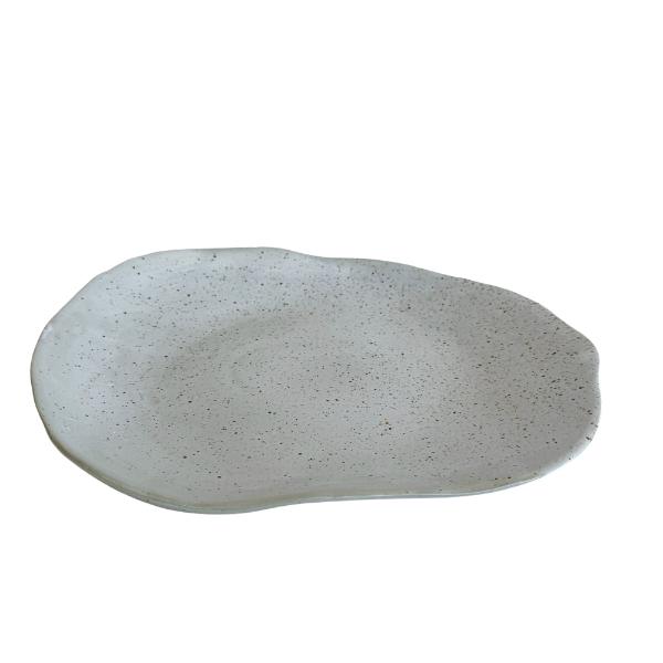 White Abstract Dish - 31cm x 25cm