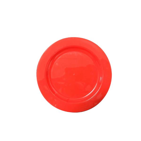 10 Pack Red Reusable Snack Plate - 18cm