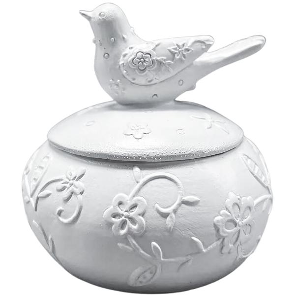 White Round Bird Box - 8cm x 8cm