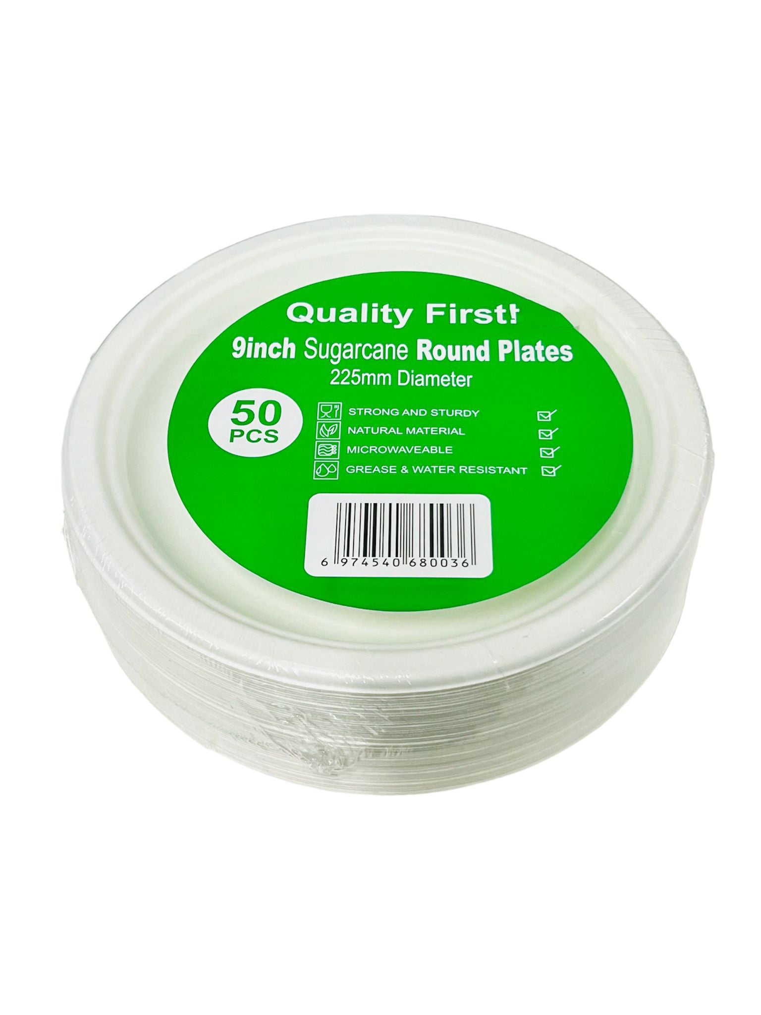 50 Pack Round Sugar Can Plates - 22.86cm