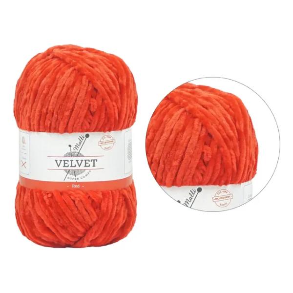 Red Super Comfy Velvet Yarn - 100g
