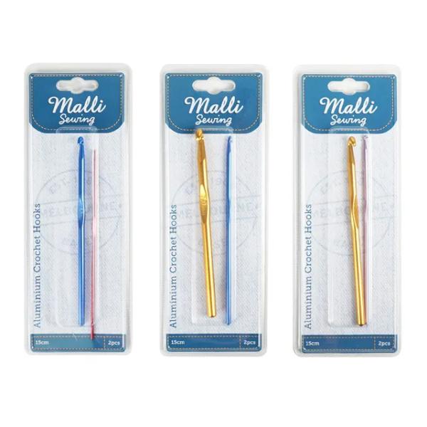 2 Pack Aluminum Crochet Hook - 15cm