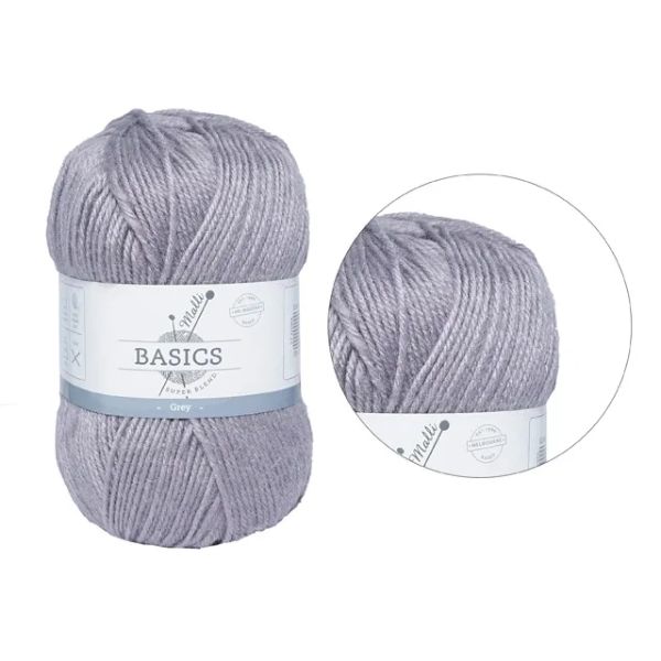 Grey Basic Basic Super Blend Yarn - 100g