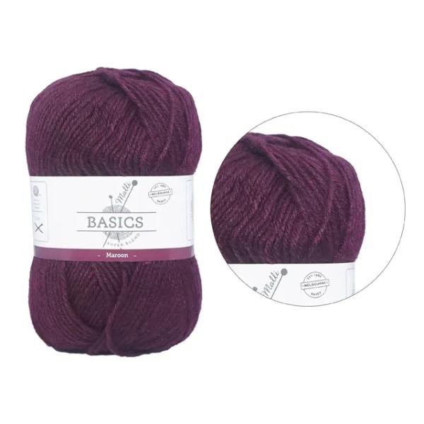 Maroon Super Blend Basic Yarn - 100g