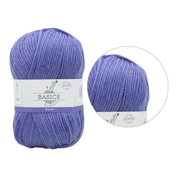 Blue Iris Basic Super Blend Yarn - 100g