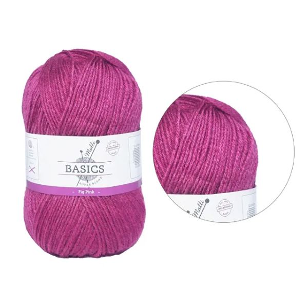 Fig Pink Basic Super Blend Yarn - 100g