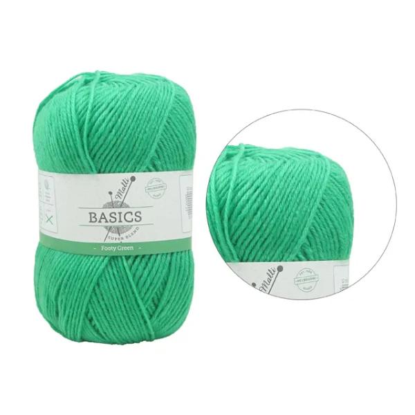 Footy Green Super Blend Basic Yarn - 100g