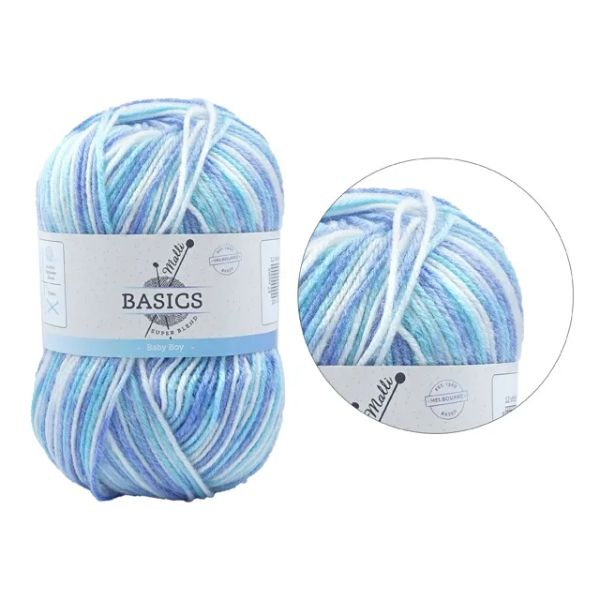 Multi Blue Baby Boy Basic Super Blend Yarn - 100g