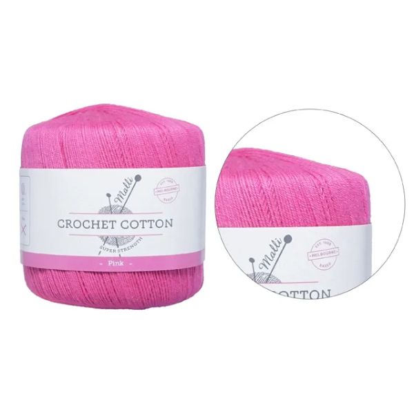 Pink Super Strength Crochet Cotton Yarn - 50g