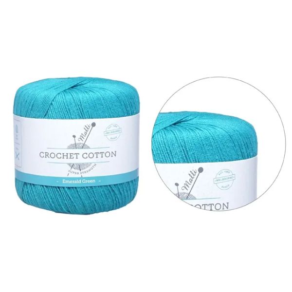Emerald Green Strength Crochet Cotton Yarn - 50g