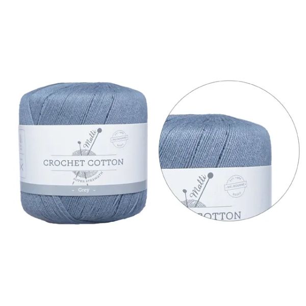 Grey Super Strength Crochet Cotton Yarn - 50g