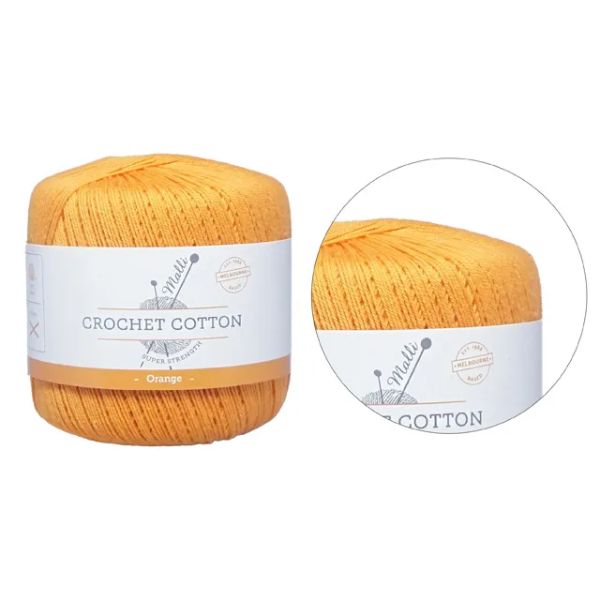 Orange Super Strength Crochet Cotton Yarn - 50g