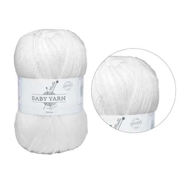White Super Soft Baby Yarn - 100g
