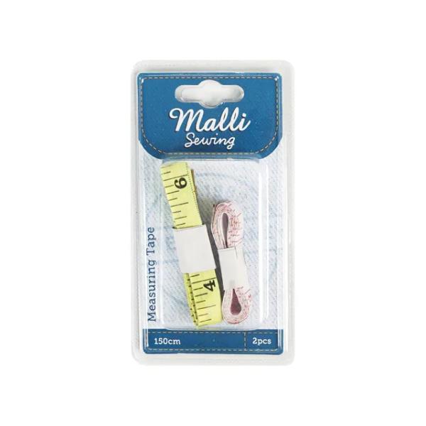 2 Pack White & Yellow Soft Measuring Tape - 150cm