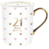 Load image into Gallery viewer, 21st Sweet Heart Mug With Gold Handle - 360ml