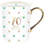 Load image into Gallery viewer, 70th Sweet Heart Mug With Gold Handle - 360ml
