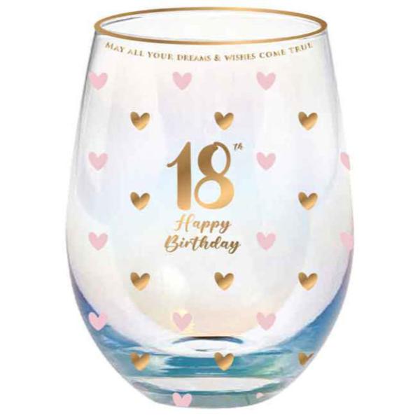 18th Sweet Heart Stemless Glass - 600ml