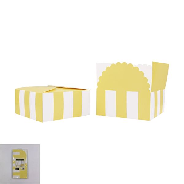 6 Pack Yellow Striped Flavour Boxes - 15cm x 15cm x 7cm