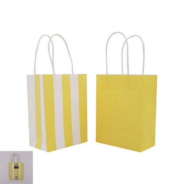 4 Pack Yellow Kraft Bags - 12cm x 6.5cm x 16cm