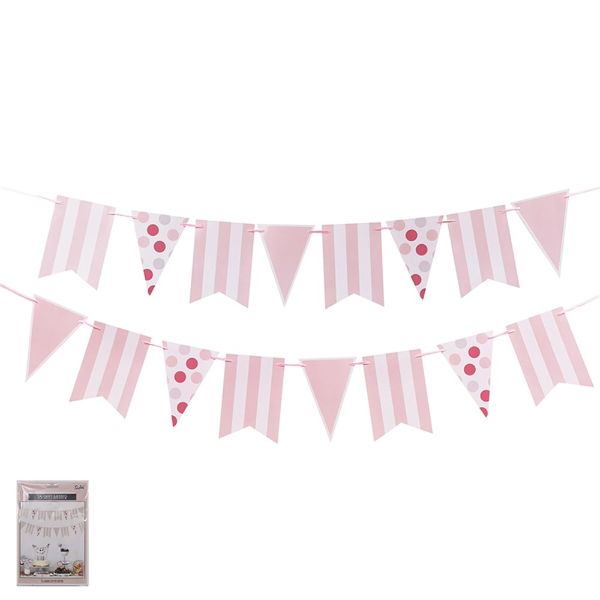 16 Sheet Pink Garland With Ribbon - 500cm