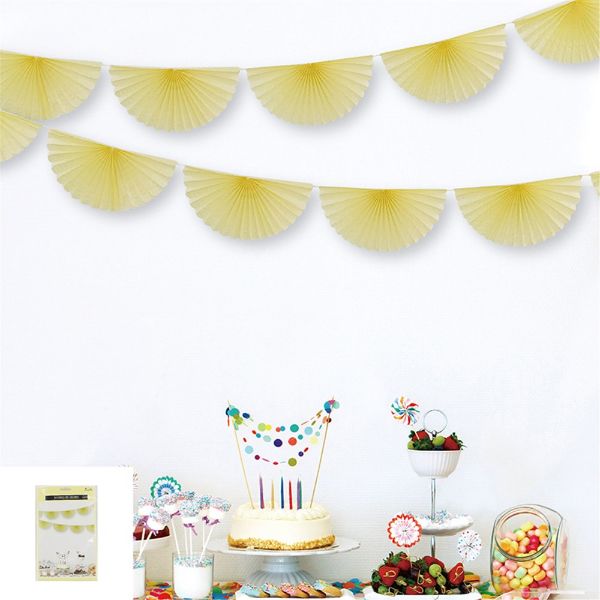 Yellow Paper Fan Garland - 300cm