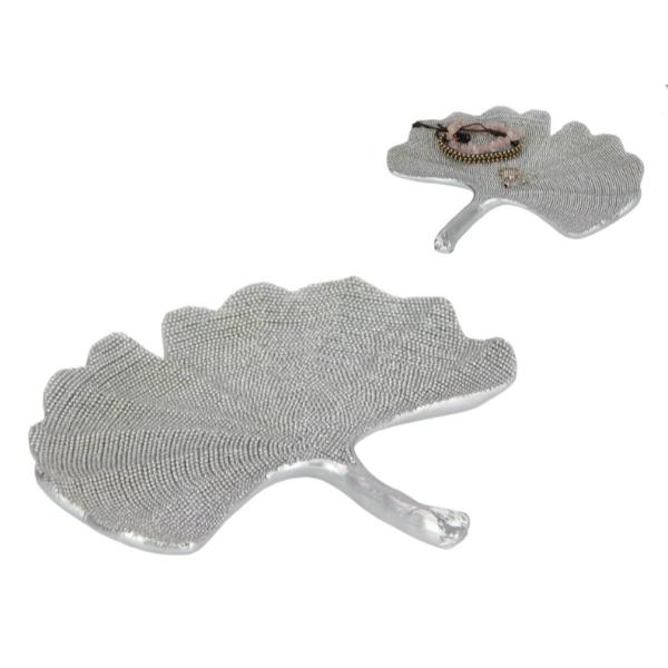 Silver Lotus Leaf Decor Plate - 24cm
