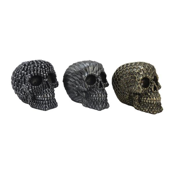 Gold & Silver Patterned Skull - 15cm