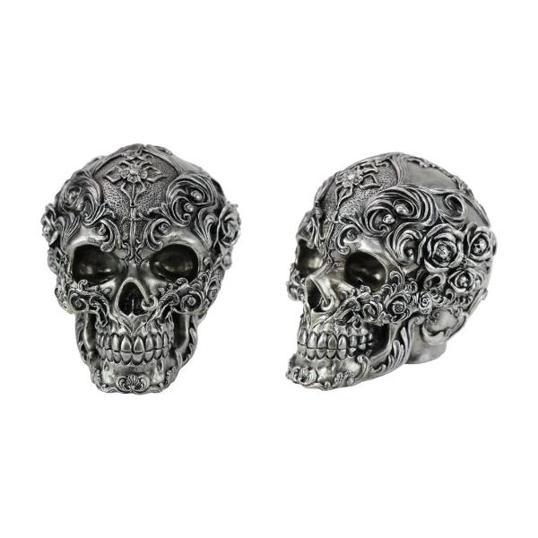 Antique Silver Designer Skull - 20cm