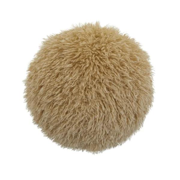 Sand Pelaje Faux Fur Round Cushion - 40cm