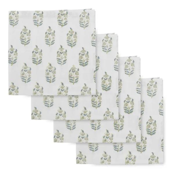 4 Pack Anjali Cotton Block Napkins - 40cm x 40cm