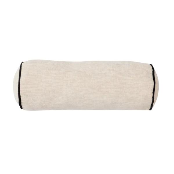 Lava Velvet Ivory & Black Bolster - 18cm x 50cm