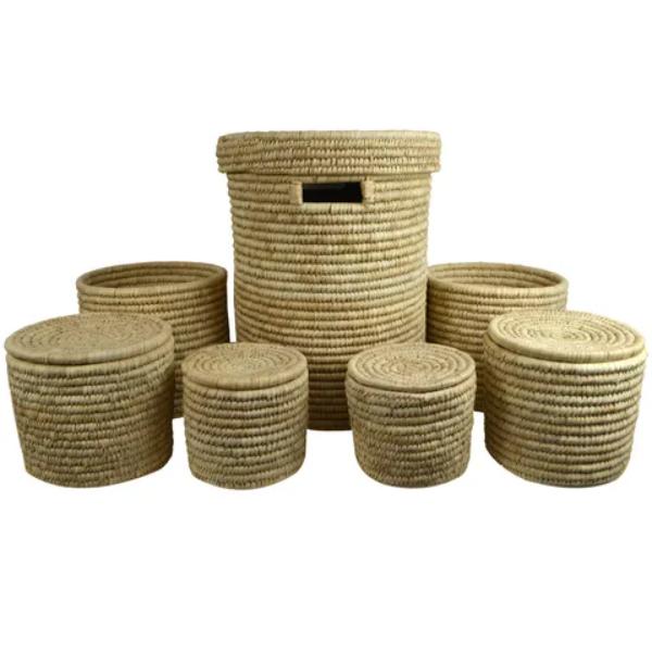 Natural Large Kojo Date Leaf Baskets - 30cm x 26cm