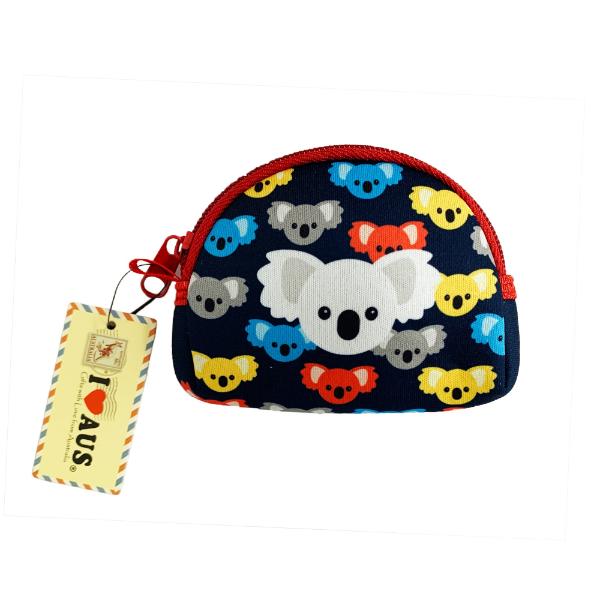 Dark Blue Repeating Koala Coin Bag