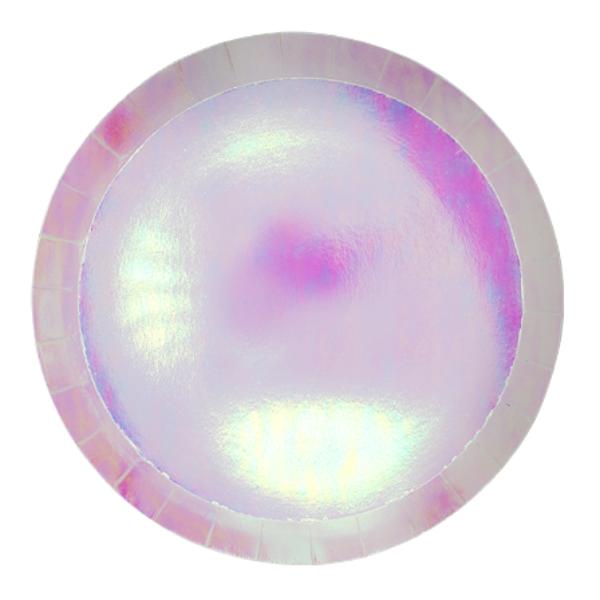 20 Pack Iridescent Round Dinner Paper Plate - 22cm