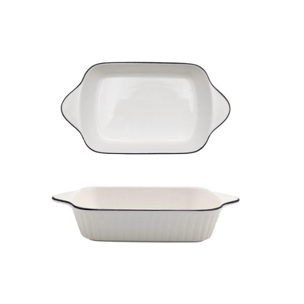 Sorrento Porcelain Embossed Baking Tray With Black Rim - 27cm