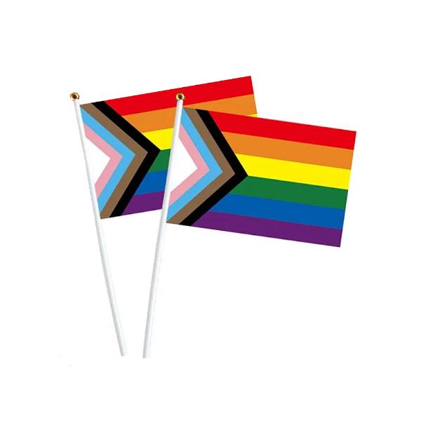 PK/12 RAINBOW WAVERS, 30X20 CM IN POLYBAG W/ HEADER CARD