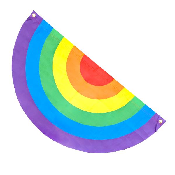 RAINBOW CIRCULAR FLAG ,DIAMETER 90 CM IN POLYBAG W/ HEADER CARD