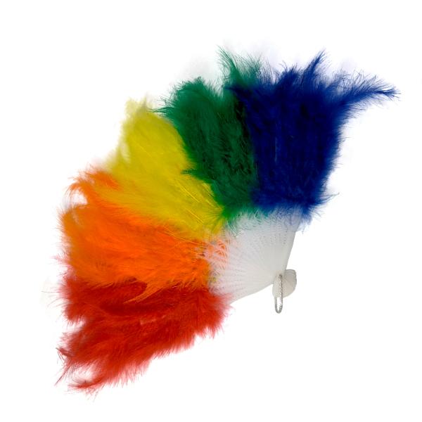 RAINBOW FEATHER FAN IN PBH