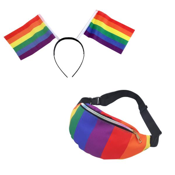 PRIDE HEADBAND & BUMBAG SET ON COLOUR CARD